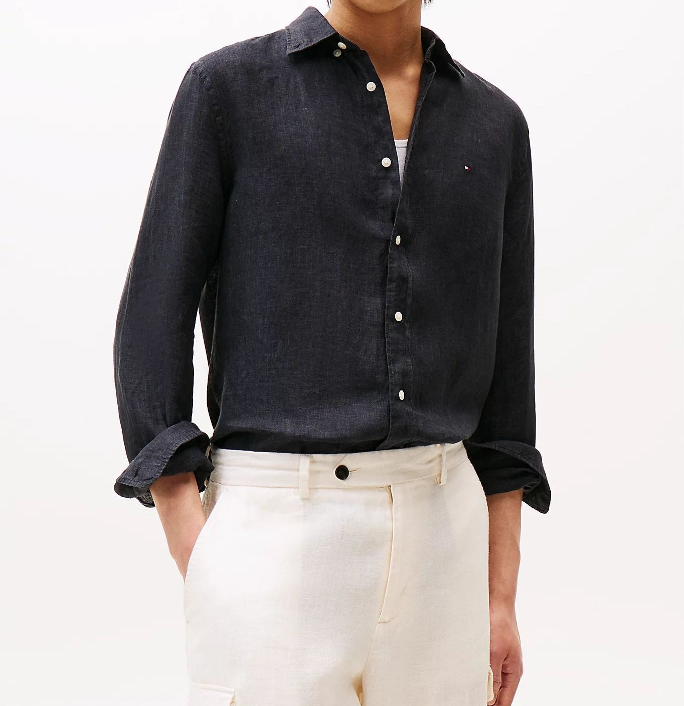 Tommy Hilfiger Camicia Regular Fit In Puro Lino