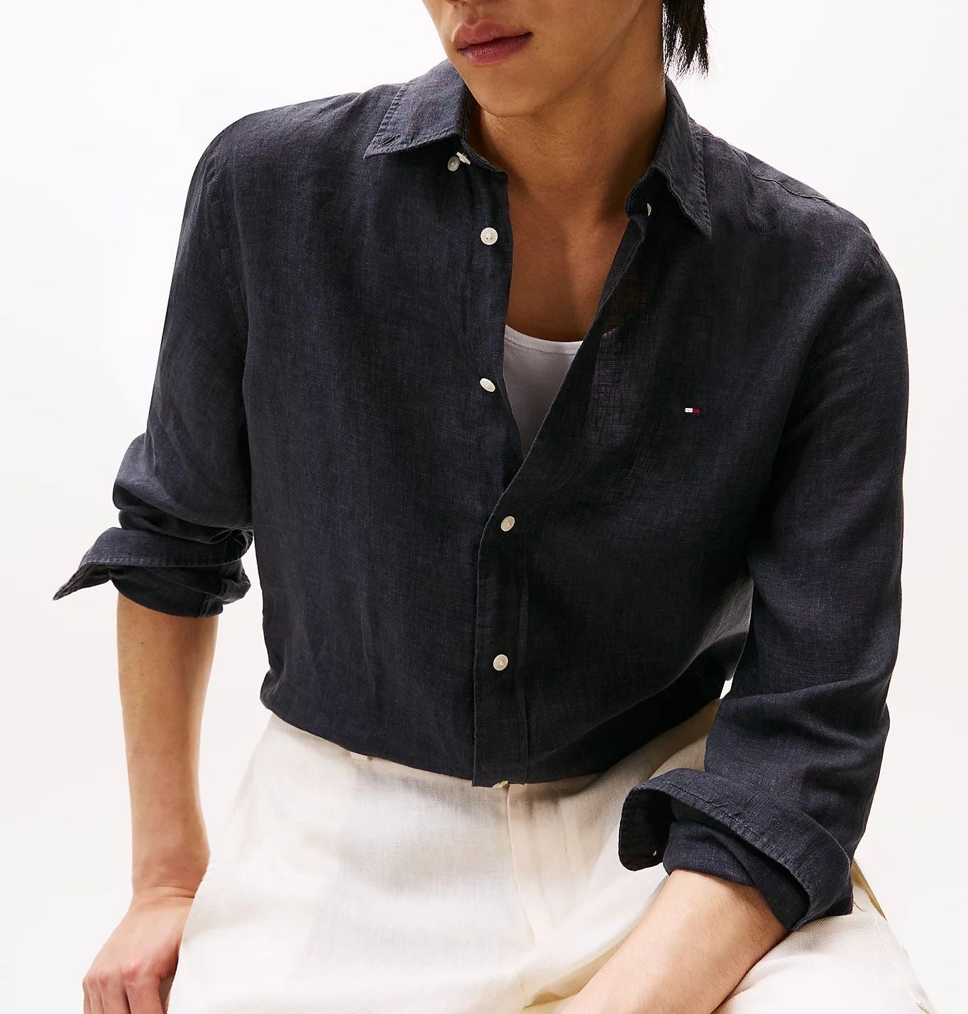 Tommy Hilfiger Camicia Regular Fit In Puro Lino