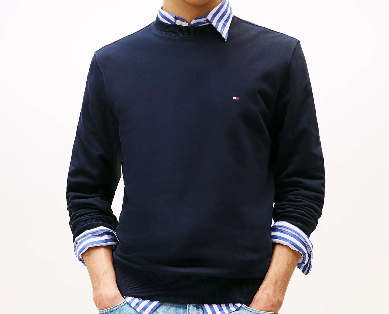 Tommy Hilfiger Felpa In Spugna Con Bandierina Ricamata