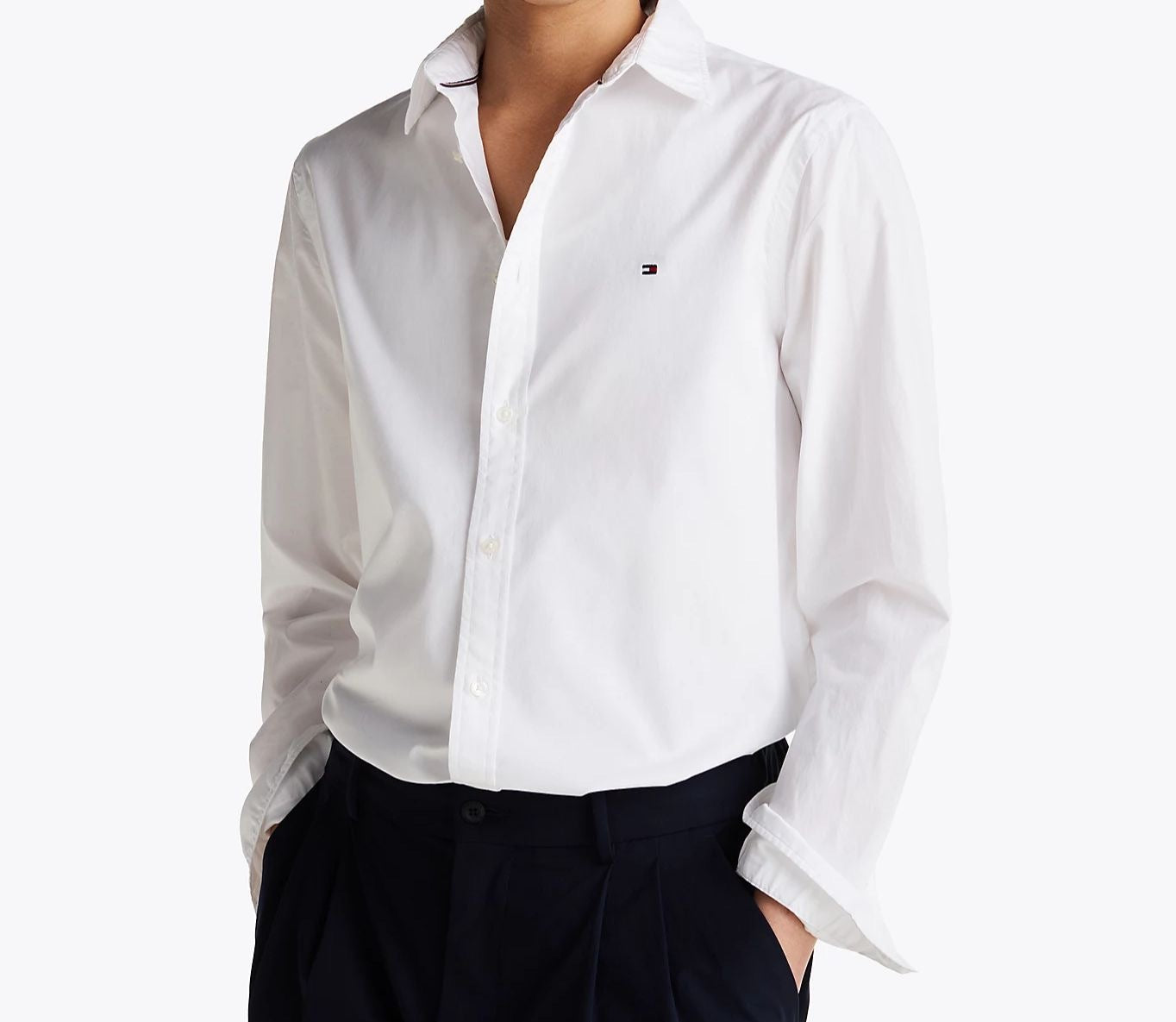 Tommy Hilfiger Camicetta TH Flex Slim Fit In Popeline