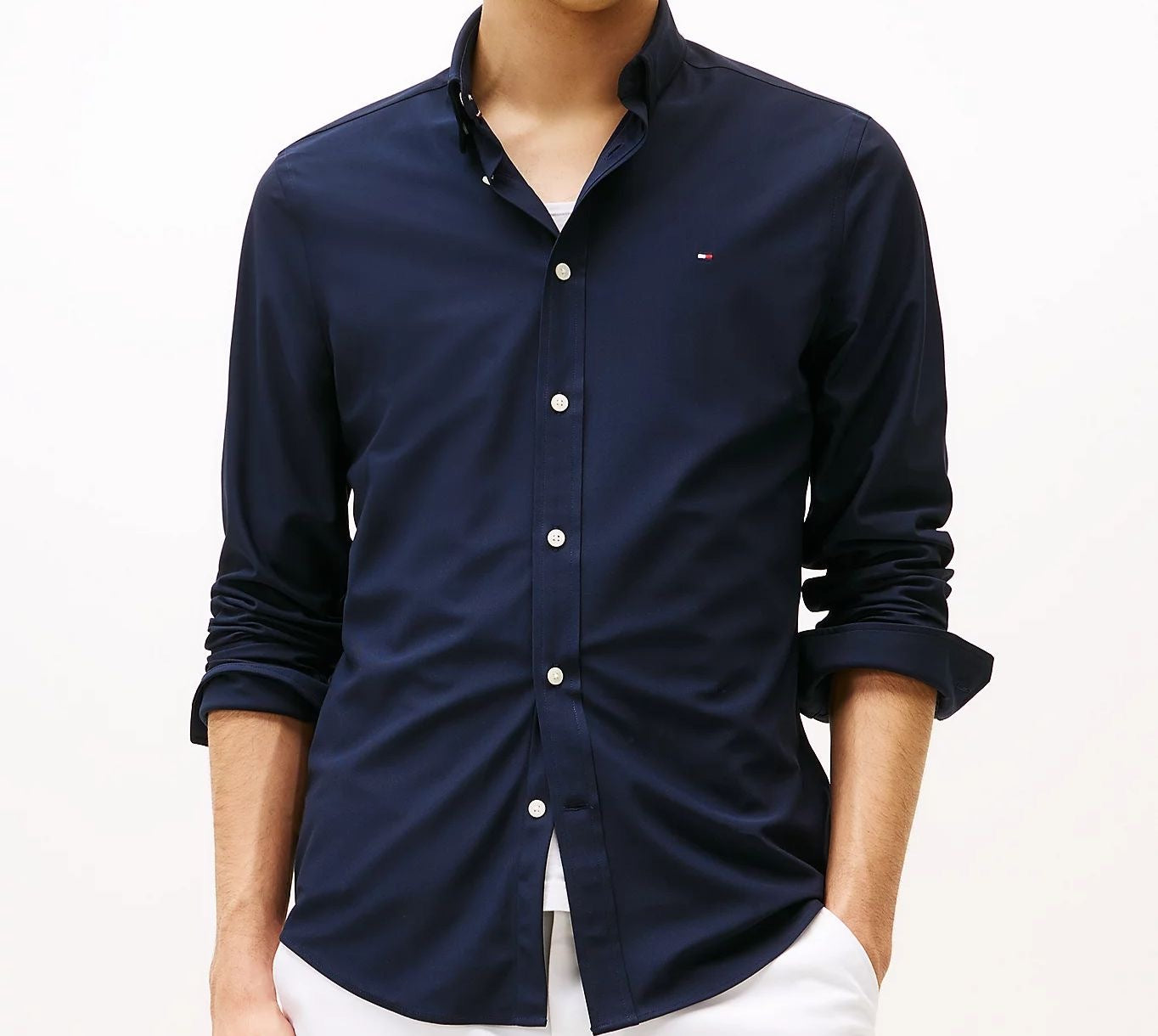 Tommy Hilfiger Camicia Slim Fit Con Bandierina Ricamata