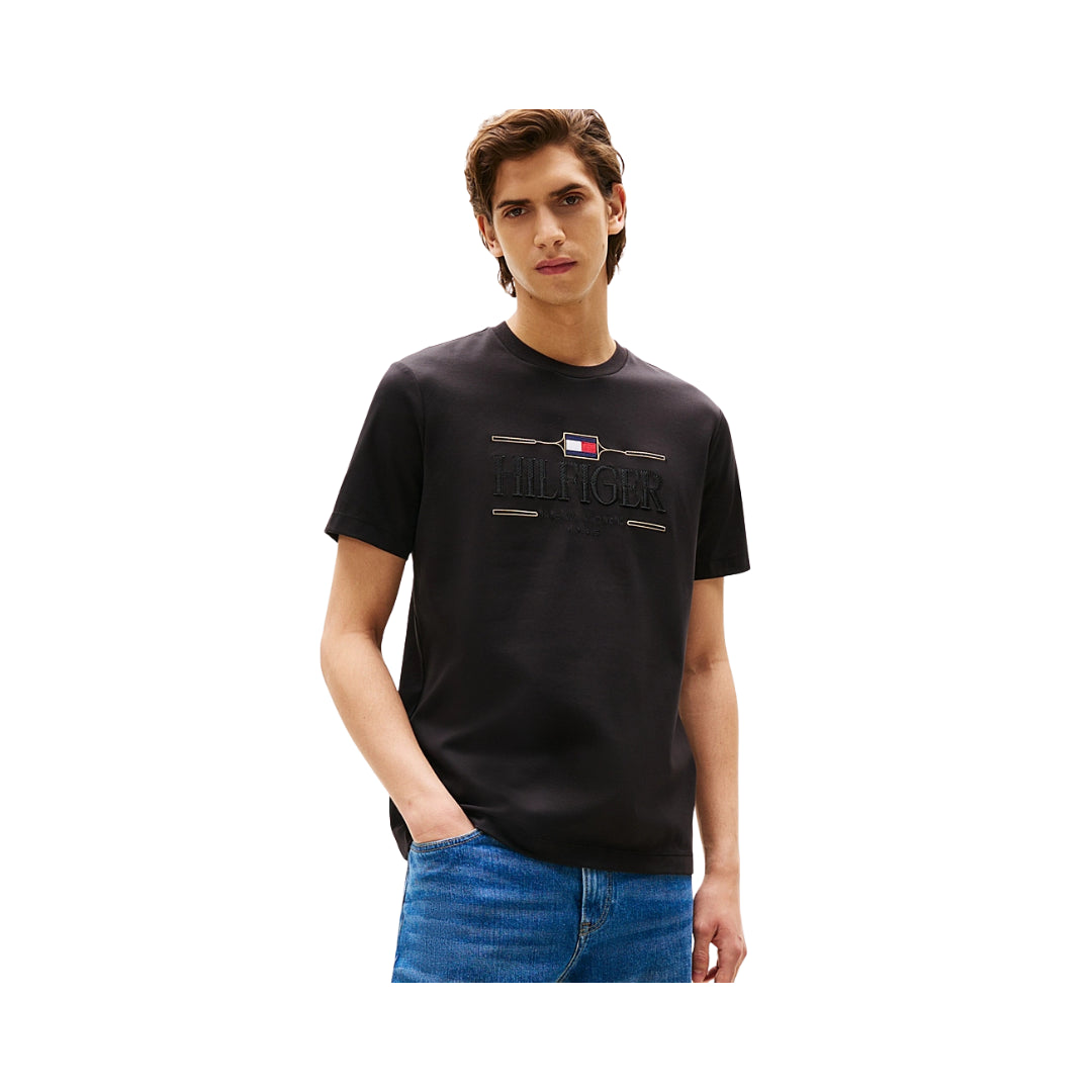 Tommy Hilfiger T-shirt Con Logo Tono Su Tono Ricamato