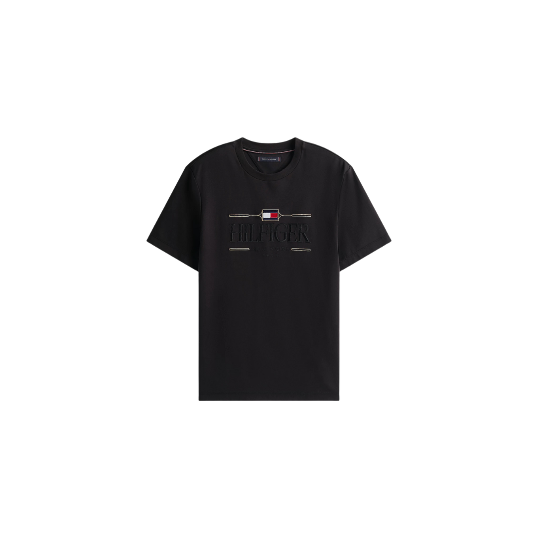 Tommy Hilfiger T-shirt Con Logo Tono Su Tono Ricamato