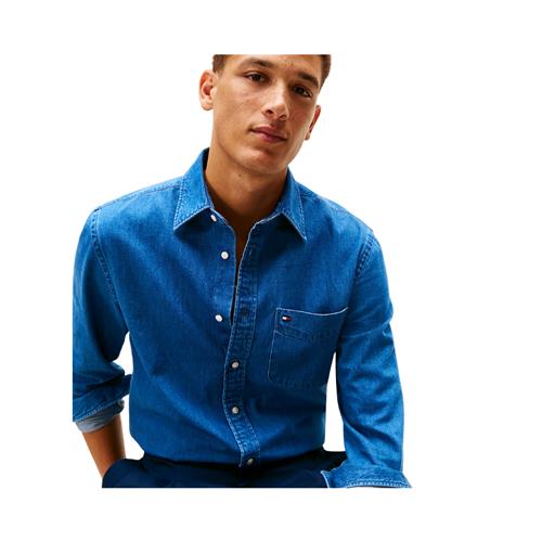 Tommy Hilfiger Camicia Regular Fit In Denim Con Bandierina 
MW0MW404941A4