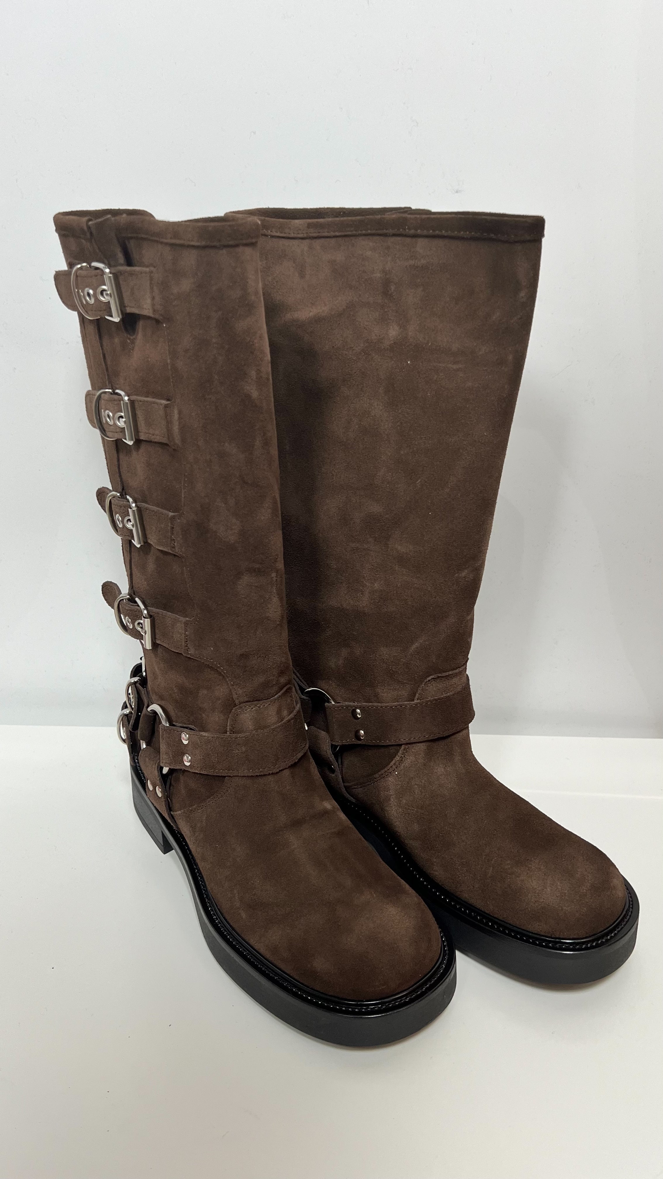 Ovyè Stivali Biker In Camoscio