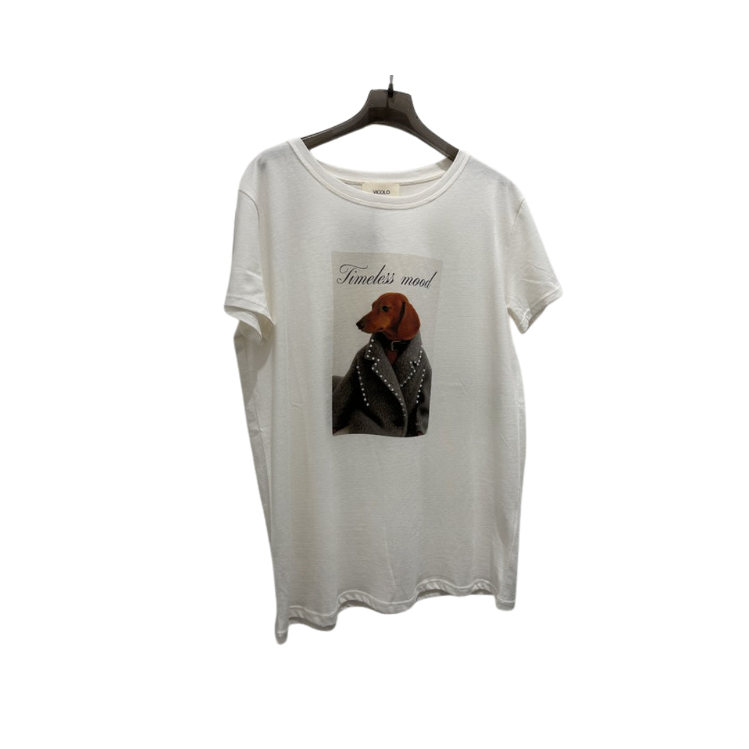 Vicolo T-shirt Cane Con Cappottino Grigio

RF0543