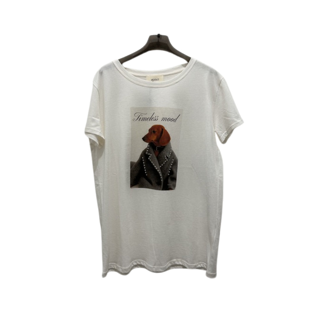 Vicolo T-shirt Cane Con Cappottino Grigio

RF0543