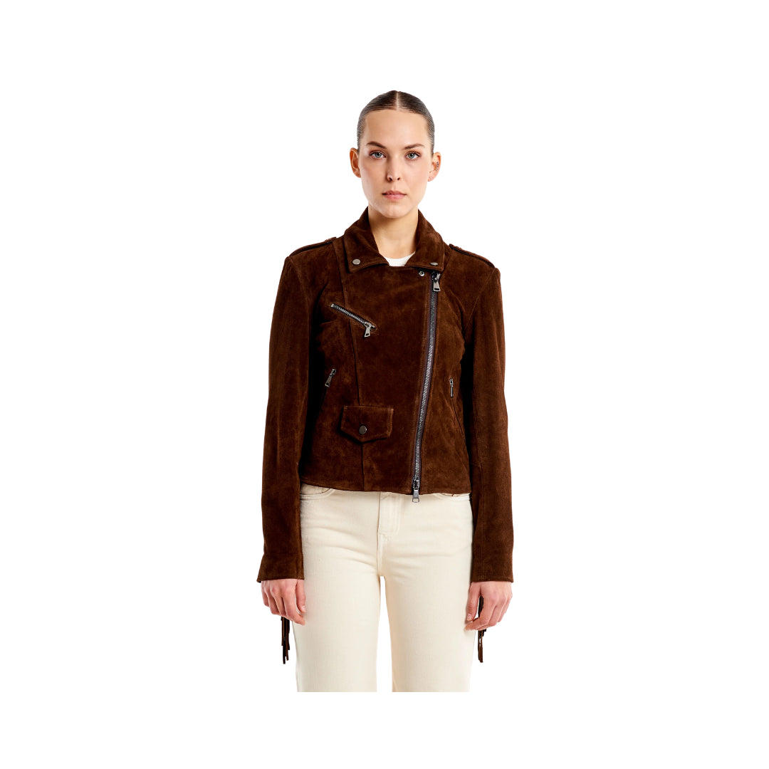 Vicolo Chiodo In Vera Pelle Scamosciato Con Frange 
TAB0172