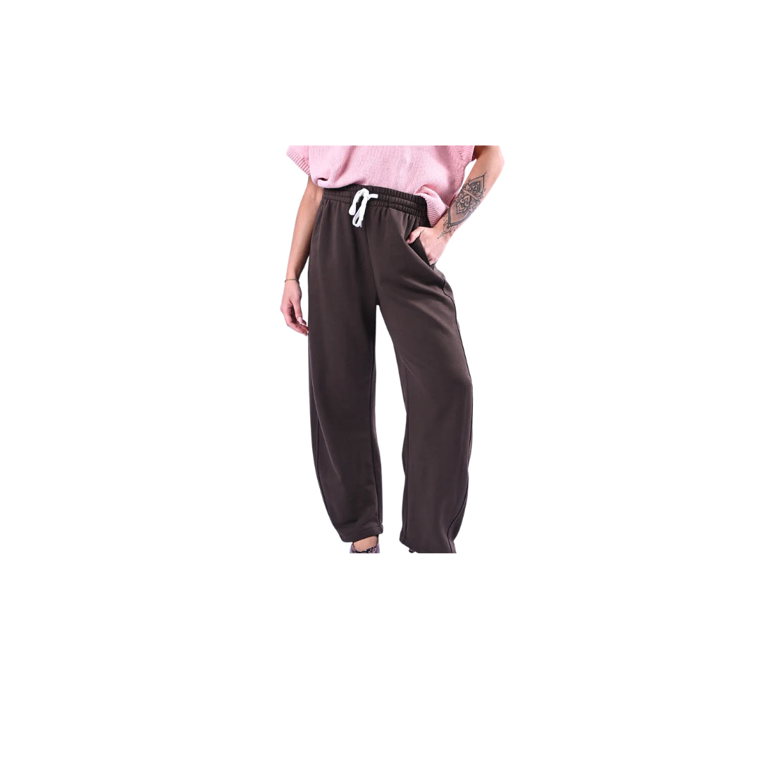 Vicolo Pantalone Barrel In Felpa Garzata 
TAB0428