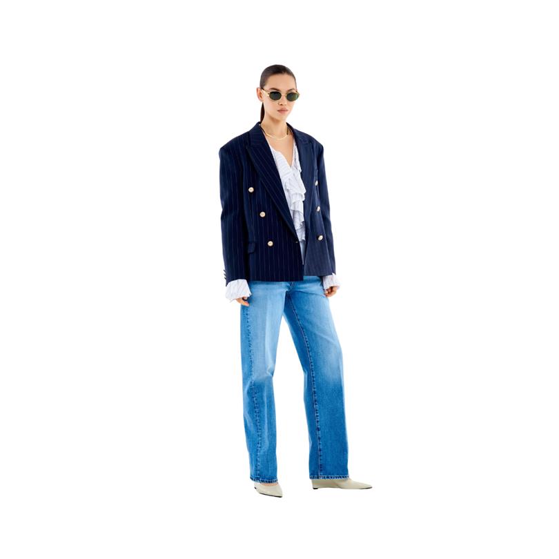 Vicolo Blazer Doppiopetto Gessato Bottoni Oro 
TAB1109