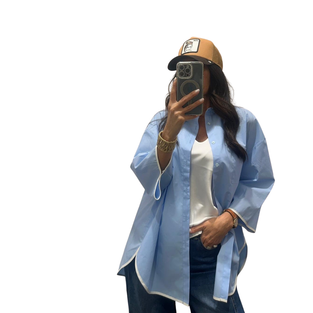 Vicolo Camicia In Cotone Con Profilo a Contrasto
TAB2257 AZZURRO