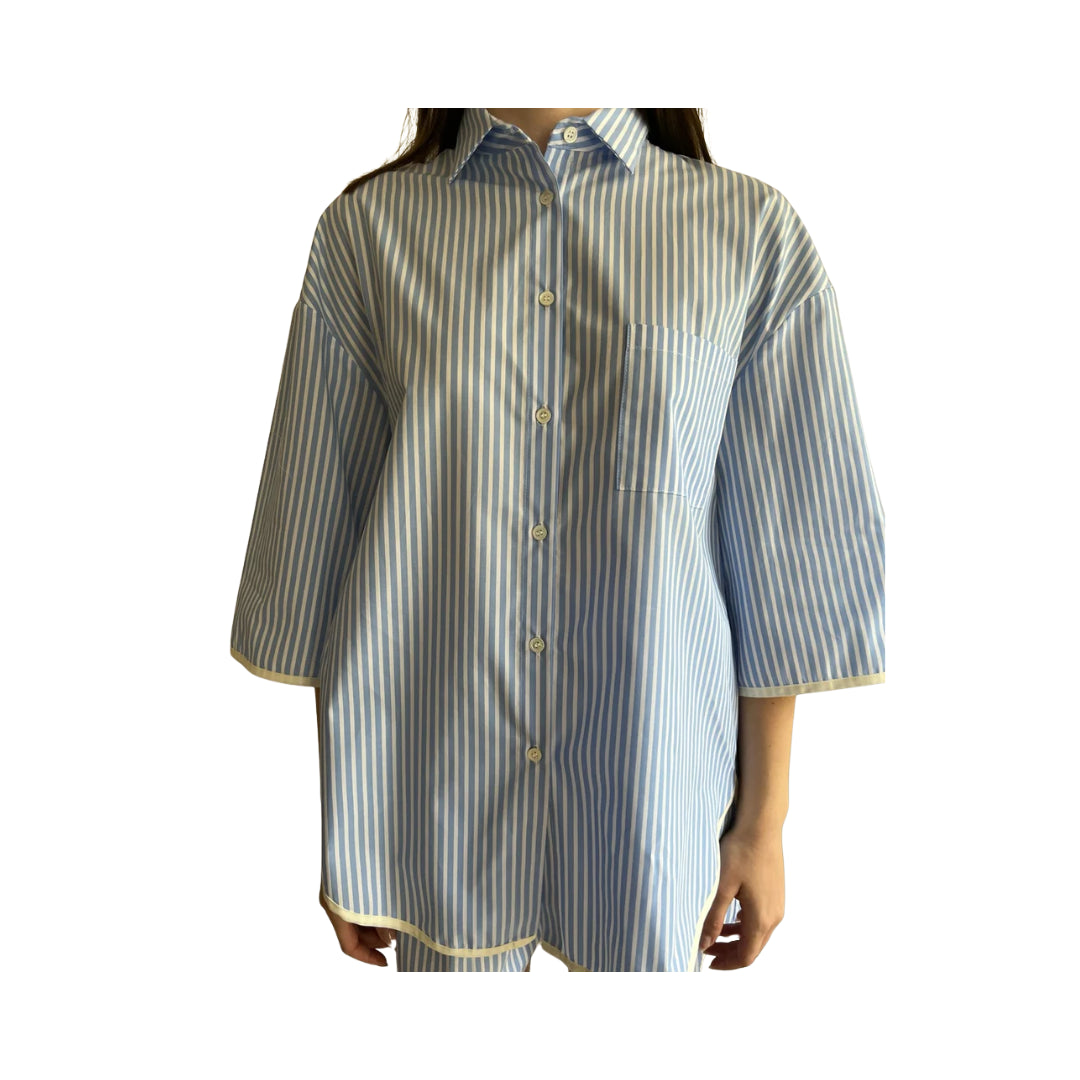 Camicia Manica Corta Bacchettata Con Profili A Contrasto Vicolo

TAB2355
