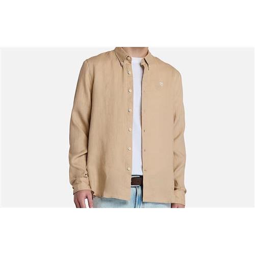 Timberland Camicia In Lino Mill Brook Da Uomo In Beige