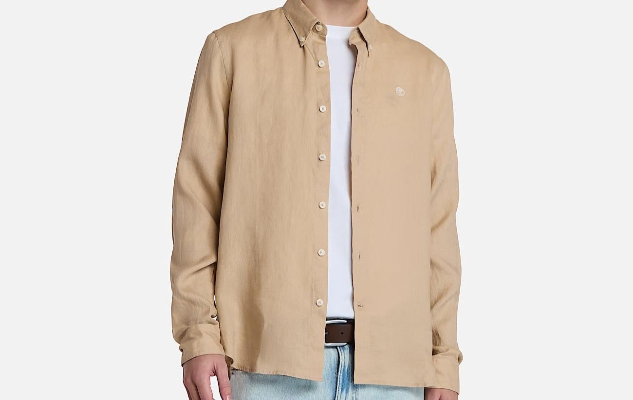 Timberland Camicia In Lino Mill Brook Da Uomo In Beige