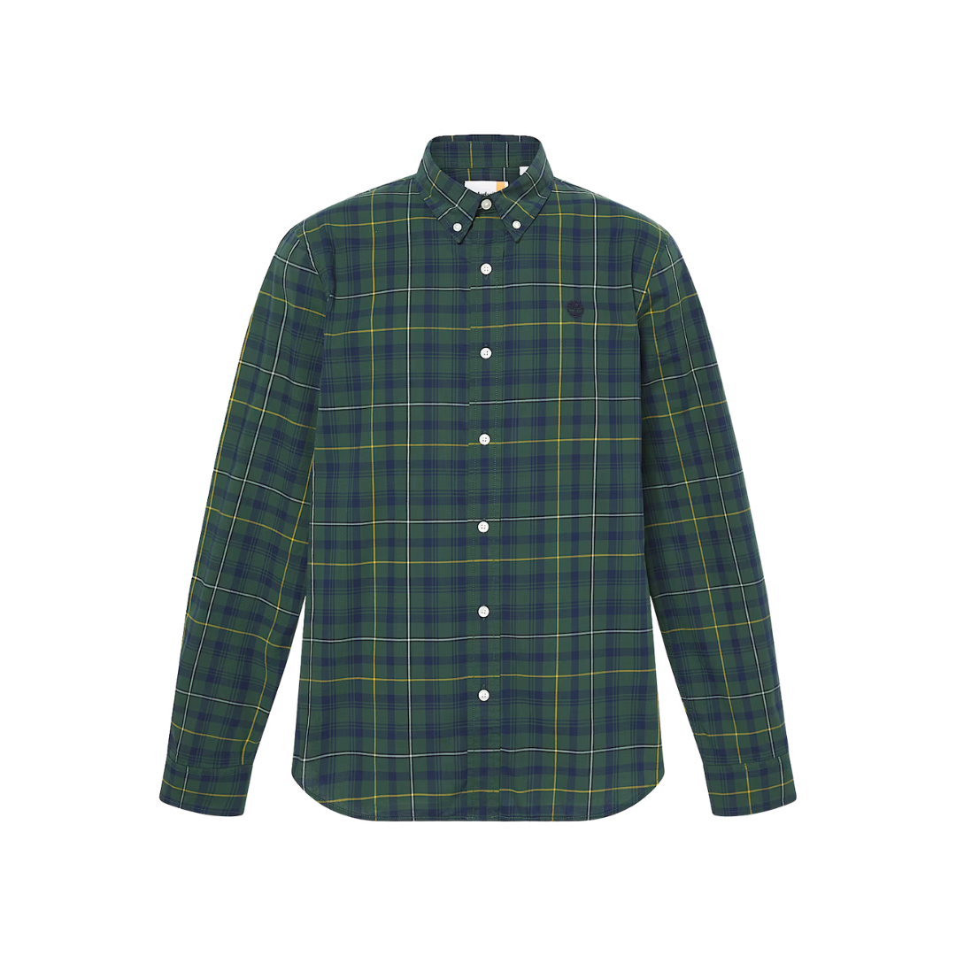 Timberland Camicia a Quadri in Popeline Elasticizzato
