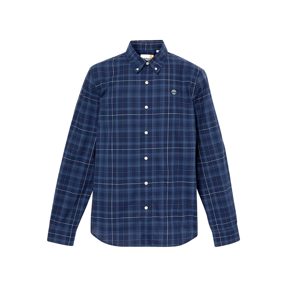 Timberland Camicia a Quadri in Popeline Elasticizzato