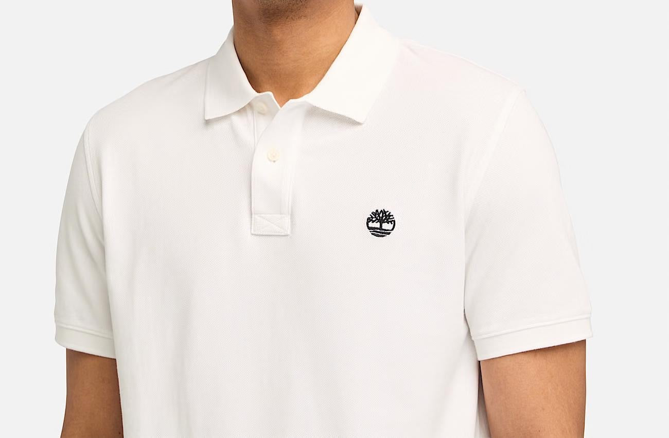 Timberland Polo A Maniche Corte In Piqué Millers River Da Uomo In Colore Beige