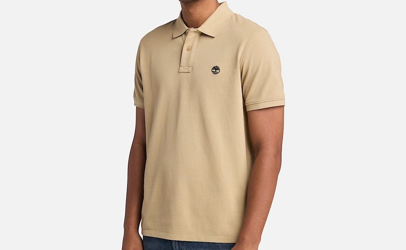 Timberland Polo A Maniche Corte In Piqué Millers River Da Uomo In Colore Beige