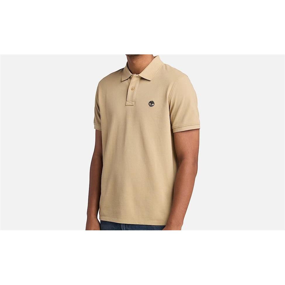 Timberland Polo A Maniche Corte In Piqué Millers River Da Uomo In Colore Beige