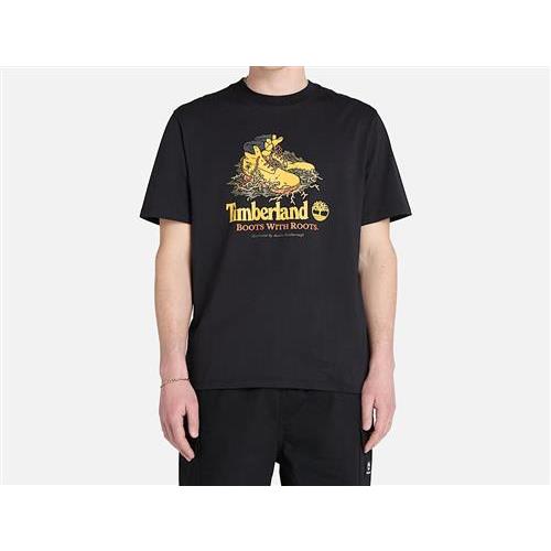 Timberland T-Shirt Con Grafica Di Stivale Sul Davanti In Colore Nero