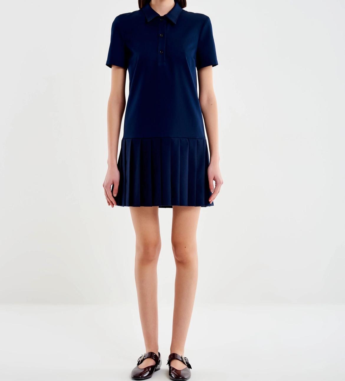 Vicolo Abito Mini con Colletto e Gonna Plissè