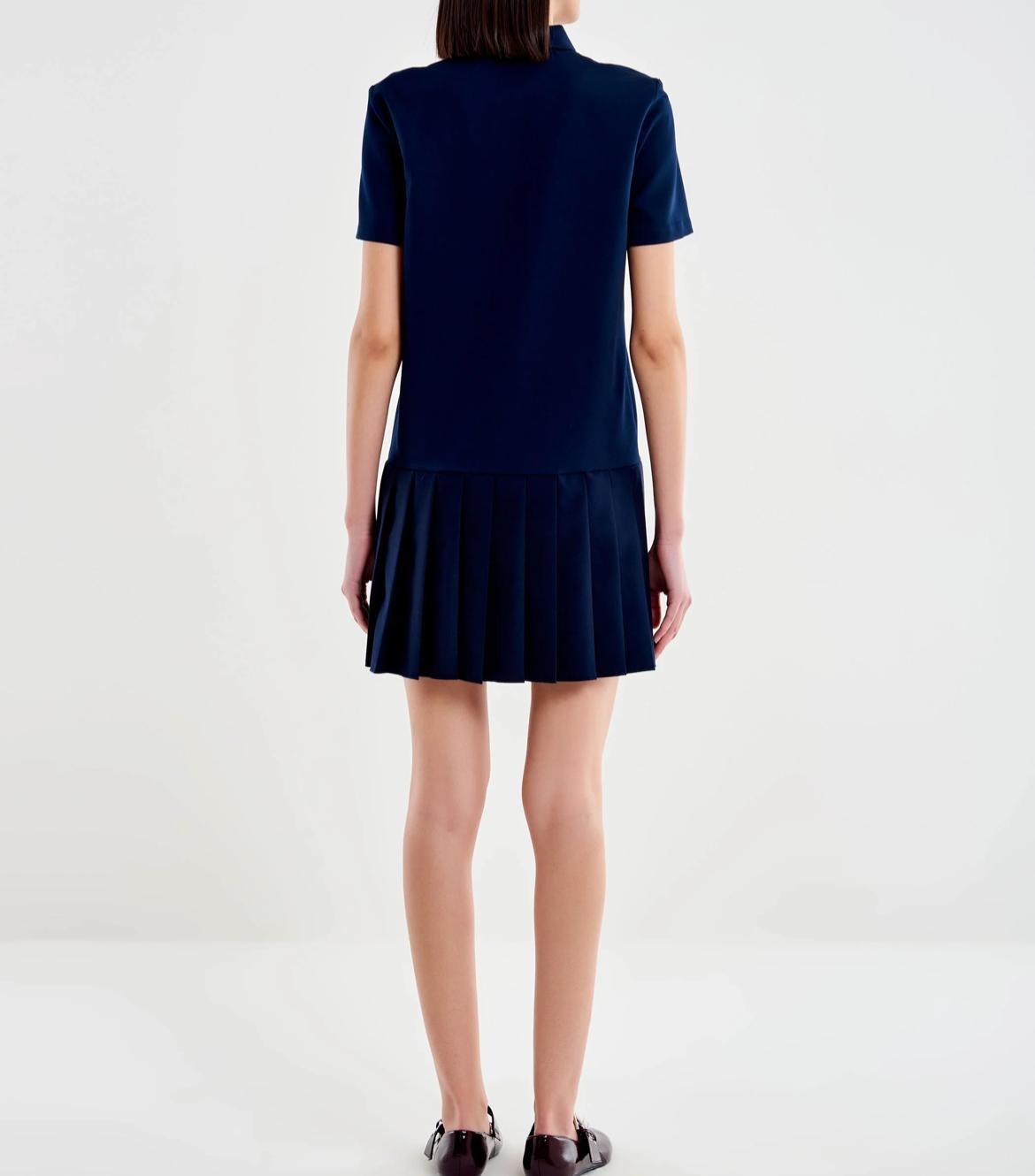 Vicolo Abito Mini con Colletto e Gonna Plissè