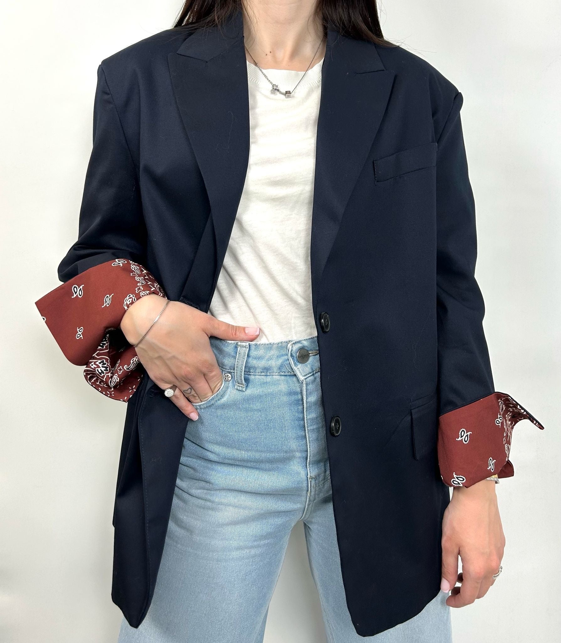 Vicolo Blazer Dettaglio Fantasia Bandana