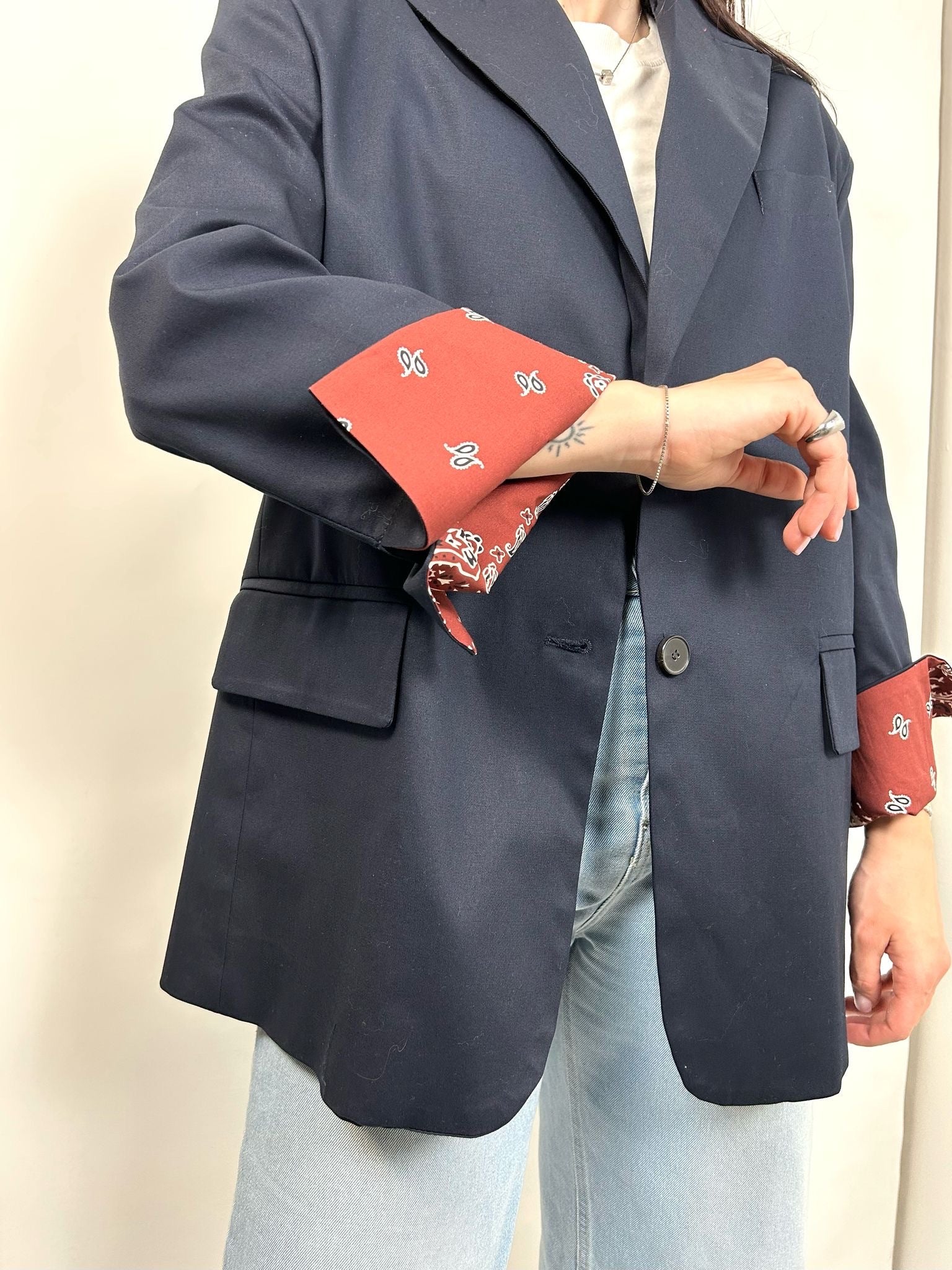 Vicolo Blazer Dettaglio Fantasia Bandana