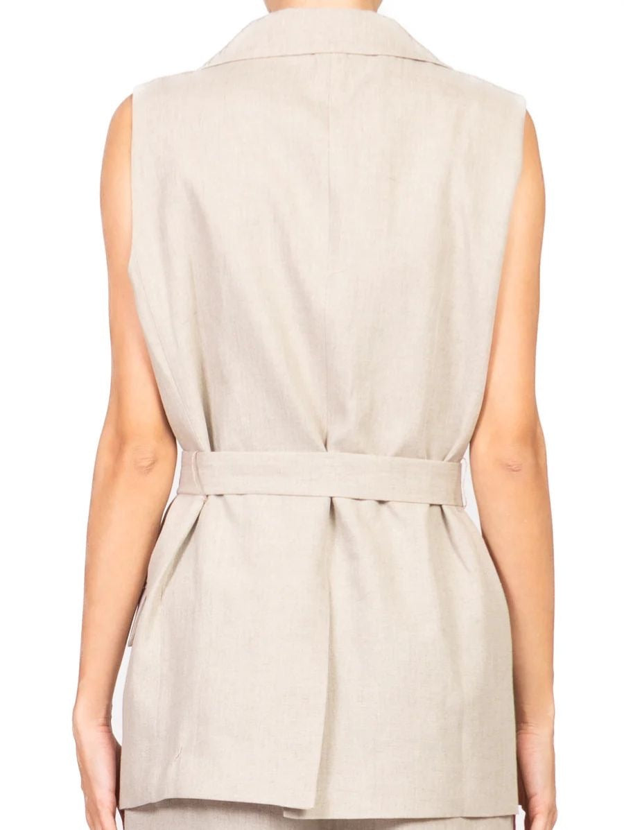 Vicolo Gilet Monopetto in Lino