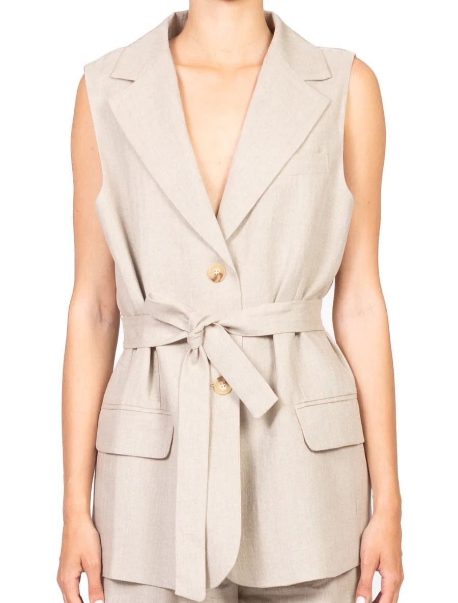 Vicolo Gilet Monopetto in Lino