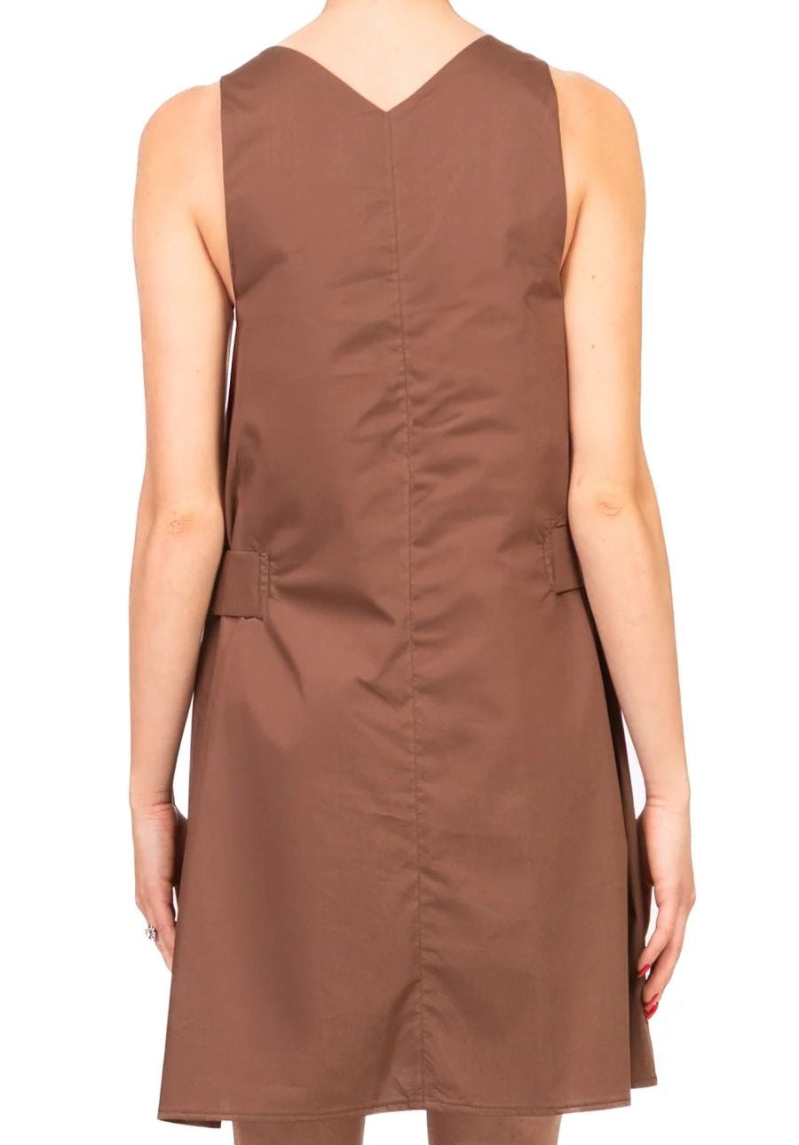 Vicolo Abito Corto in Popeline Scollo a V