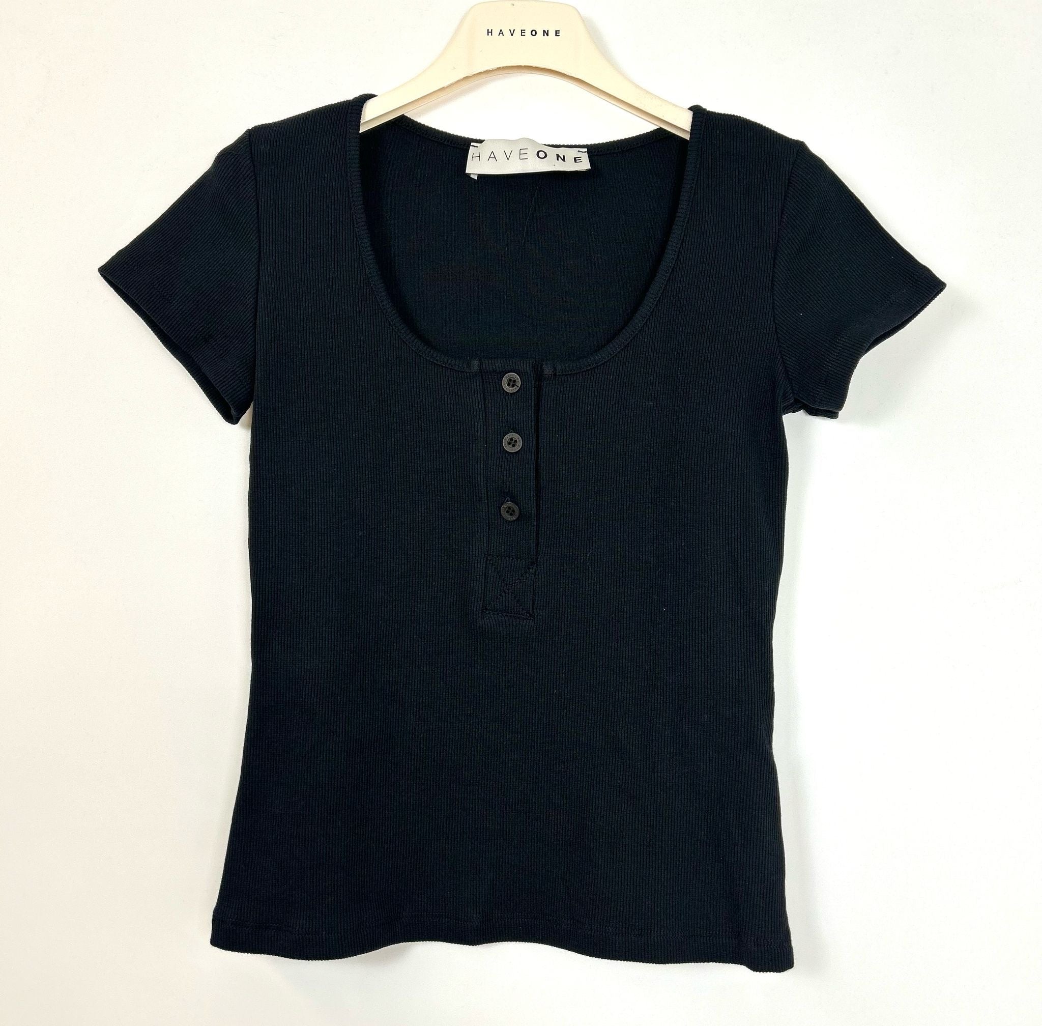 Haveone T-shirt Polo A Costine Nera