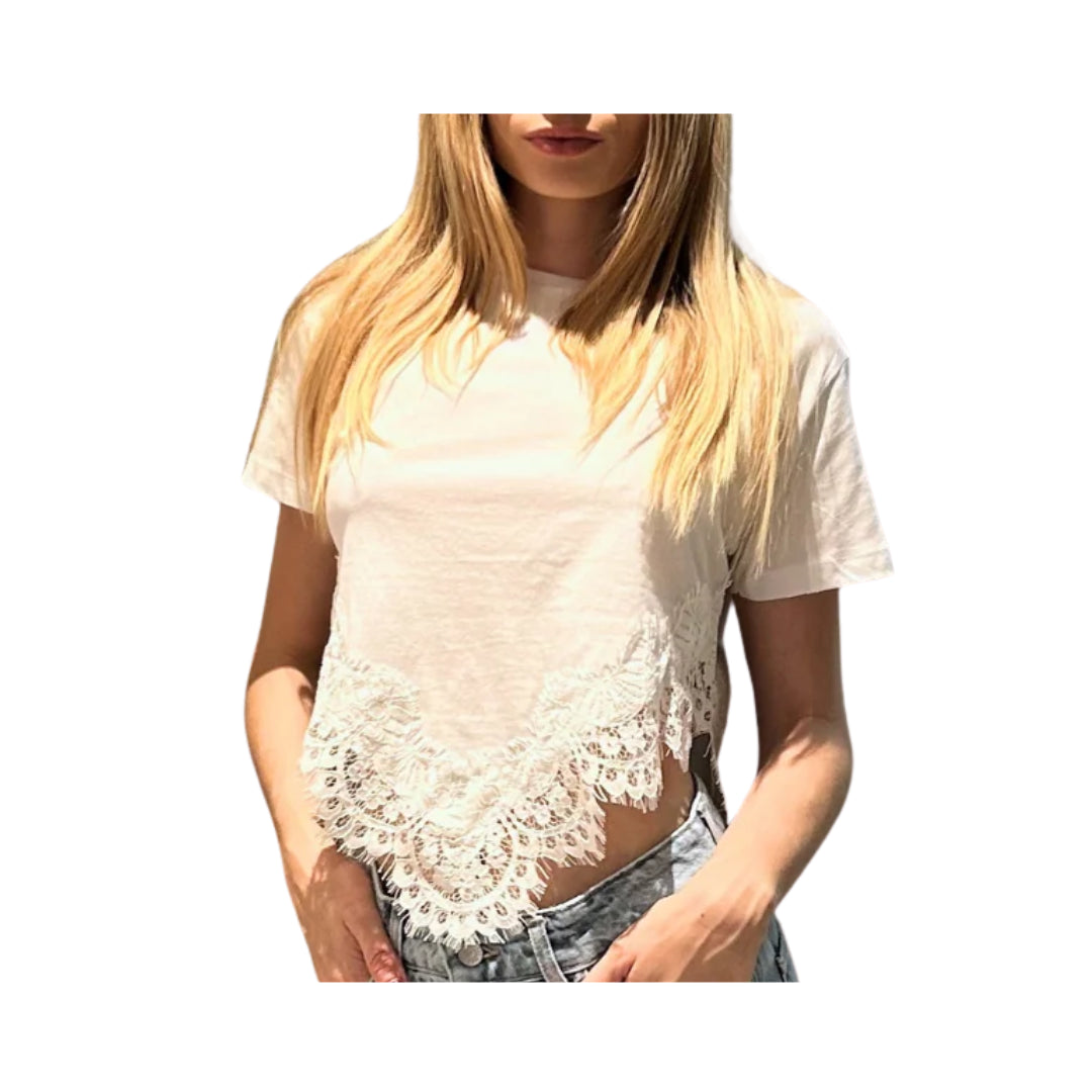 T-Shirt Con Pizzo Sul Fondo HaveOne

TMABIANC0