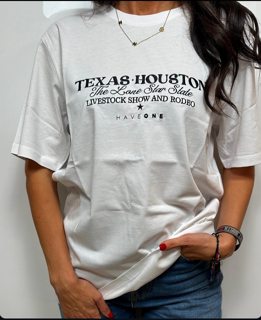 Haveone T-shirt Con Scritta Texas Houston