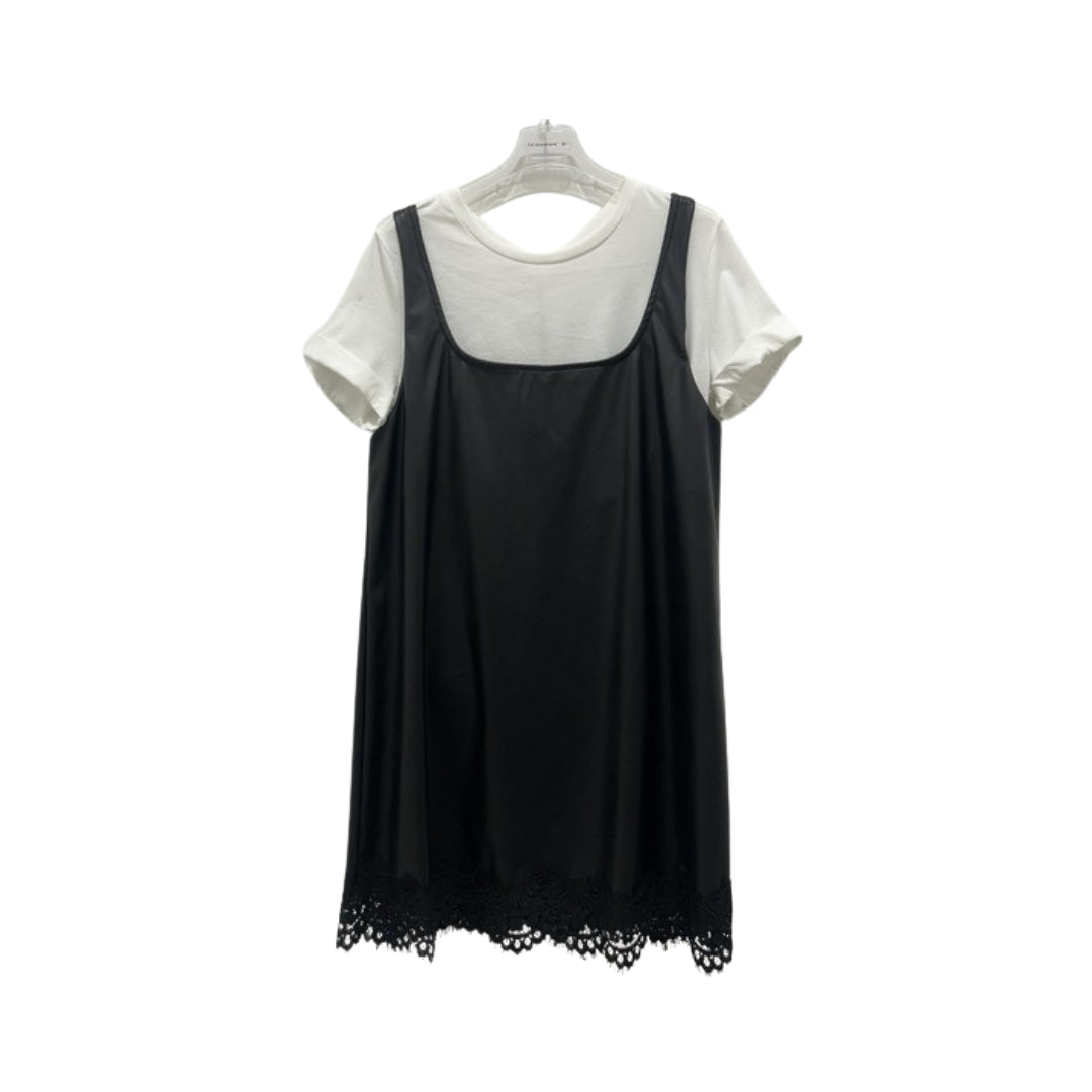 Tensione In Abito Nero Bordato in Pizzo