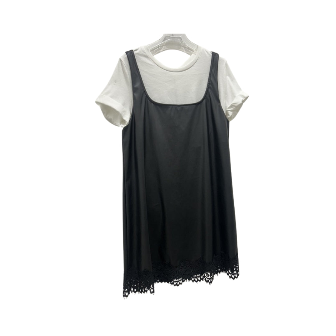 Tensione In Abito Nero Bordato in Pizzo