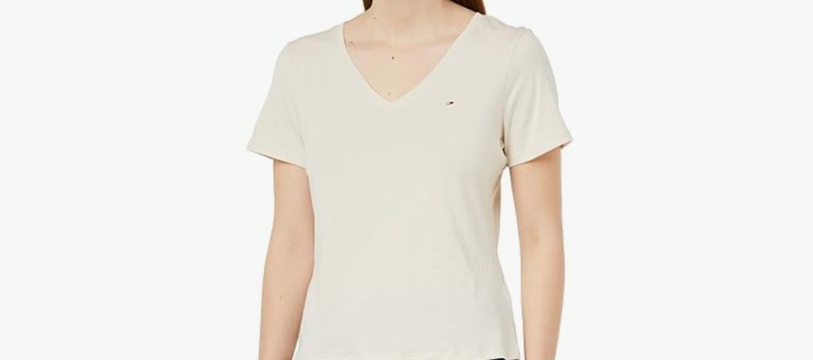 Tommy Hilfiger T-shirt In Maglia Tramata Con Scollatura a V