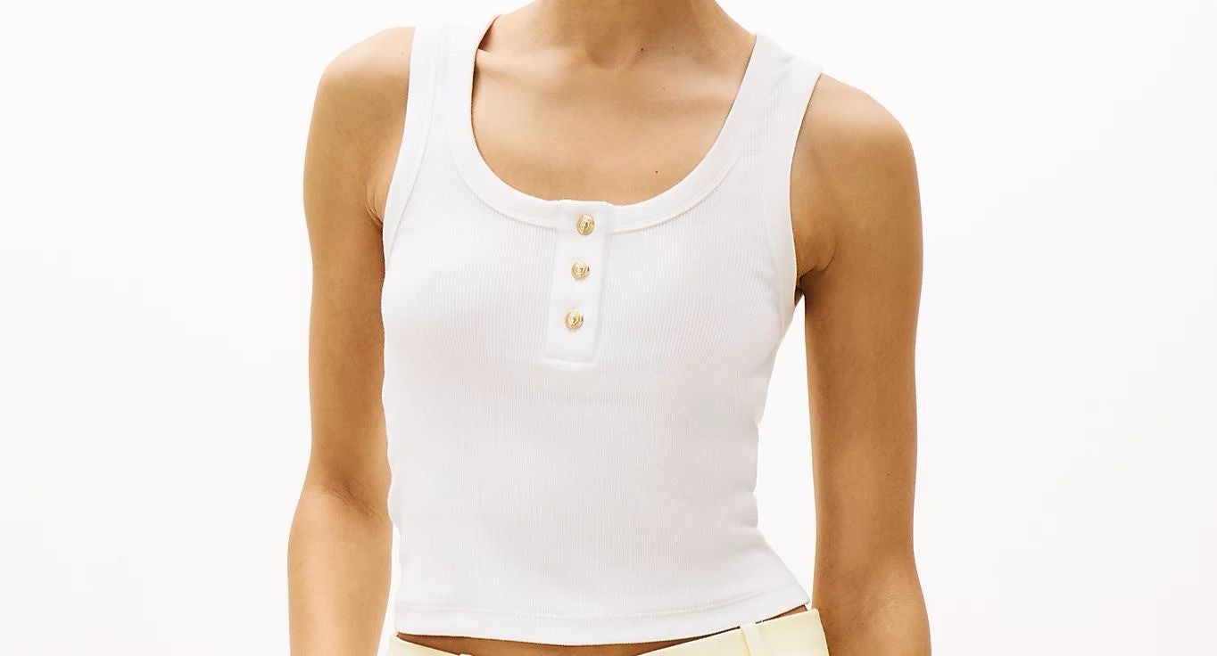 Tommy Hilfiger Canotta Slim Fit Con Collo Henley