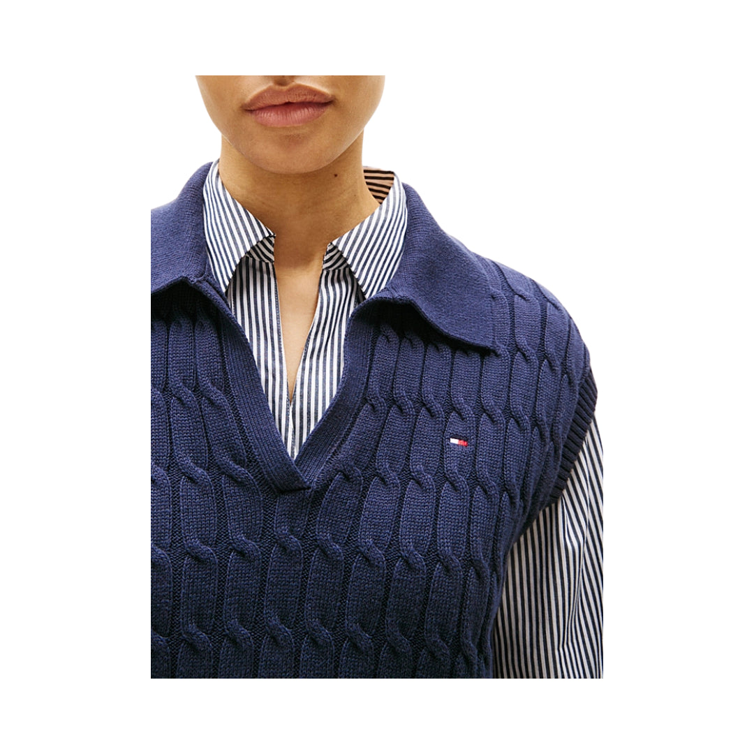 Tommy Hilfiger Polo Smanicata In Maglia Intrecciata

WW0WW45655