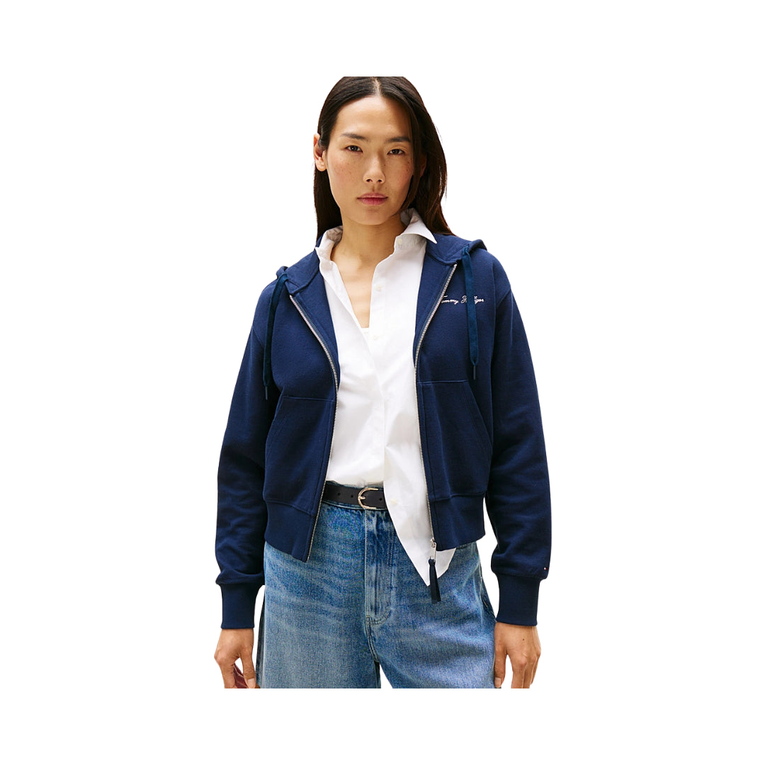 Tommy Hilfiger Felpa Con Cappuccio, Zip Integrale e Logo